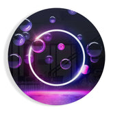 Neon Circle Glass Wall Art.